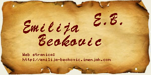 Emilija Beoković vizit kartica